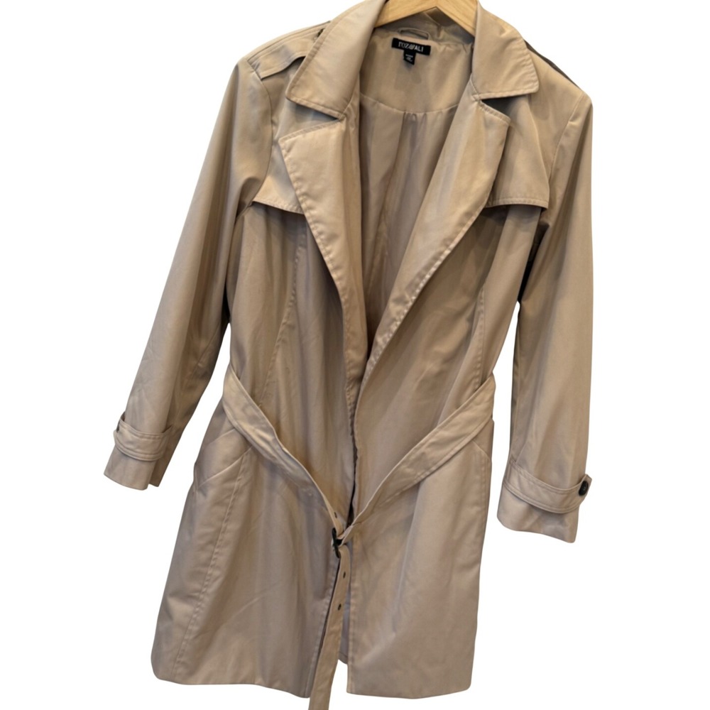 Topshop Women's Beige Trench Coat